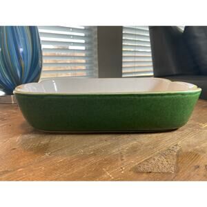 Sur Le Table Green scallop casserole dish with white interior